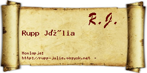 Rupp Júlia névjegykártya